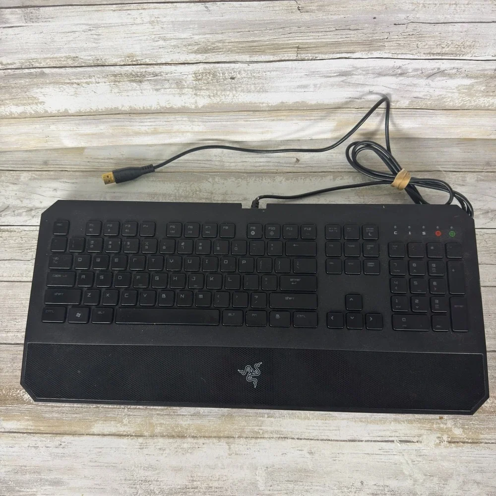 Razer DeathStalker RZ03-0080 Gaming Keyboard Wired Green LED Backlit PC Tested
